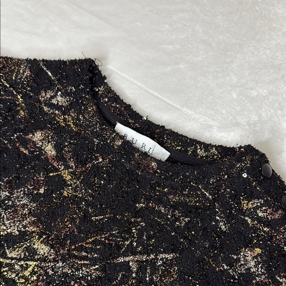 BURU Black and Gold Crew Neck Sweater with Abstract Pattern - Picture 13 of 14